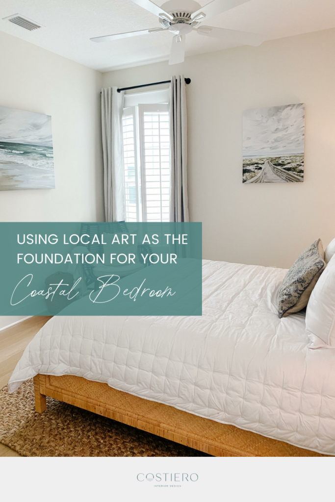 There is nothing better than finding an artist you adore that also captures the place you love or love to live. In this post we are sharing how we found the perfect pieces of artwork to complete this coastal bedroom.
