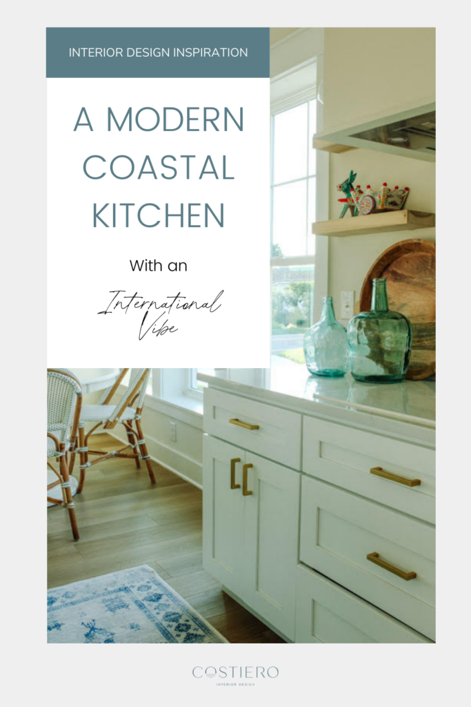 Check out this cool coastal kitchen which was designed around a ornamental donkey from Italy! This is a blueprint for creating designs around your unique journey and style.